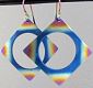 Click for details about   Diamond Shaped Titanium Earrings, Quad Rainbow