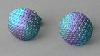 Click for details about "Flys Eyes" Post Earrings, Green with puple pupil
